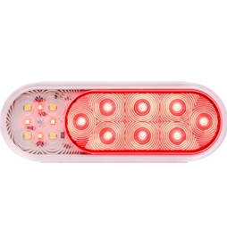 Optronics STL211RB Red 6 inches Oval LED S/T/T Light w/Built-in Back-up